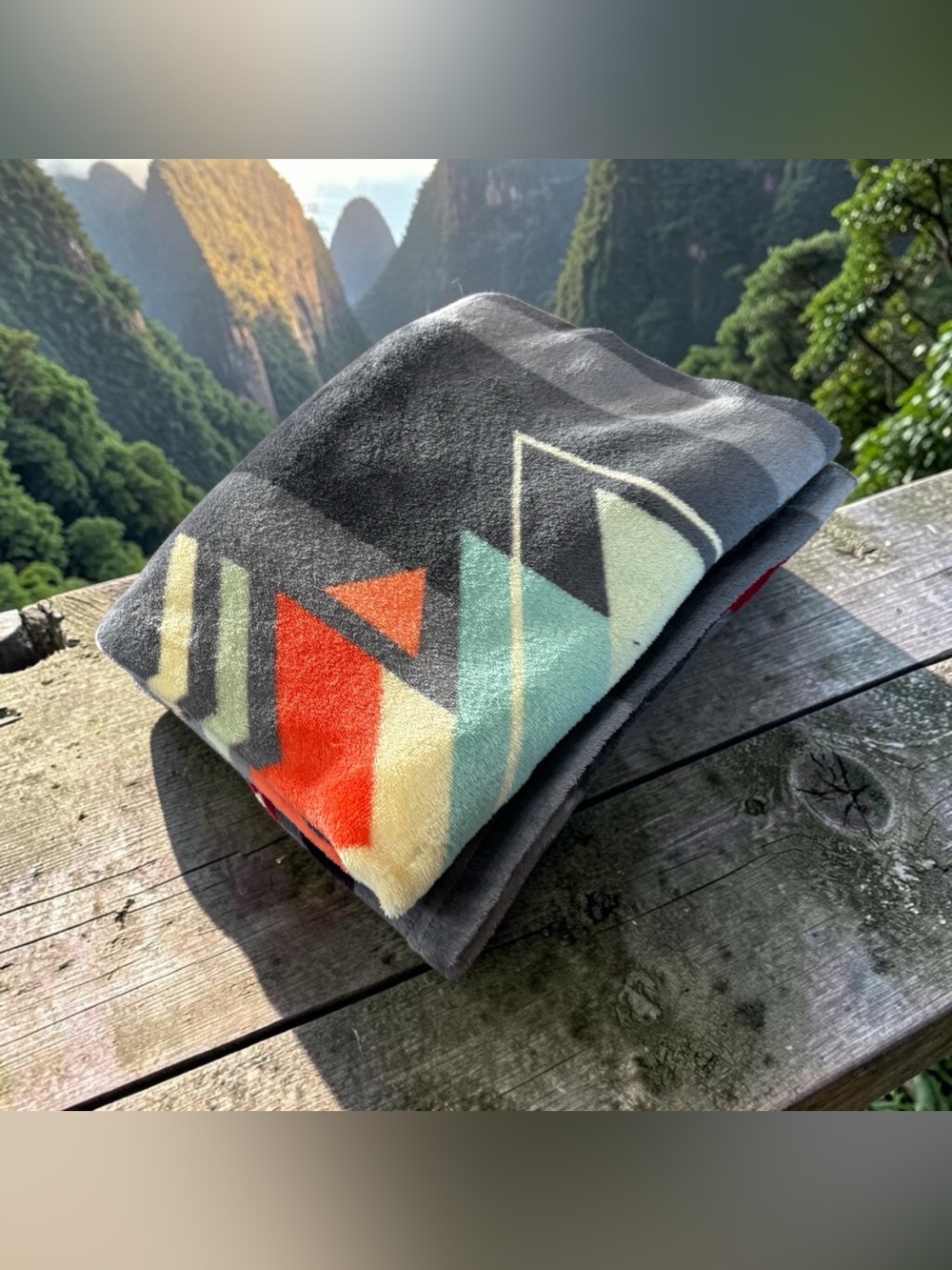 St Labre Indian School Fleece Throw Blanket Aztec Native American Sourhwestern